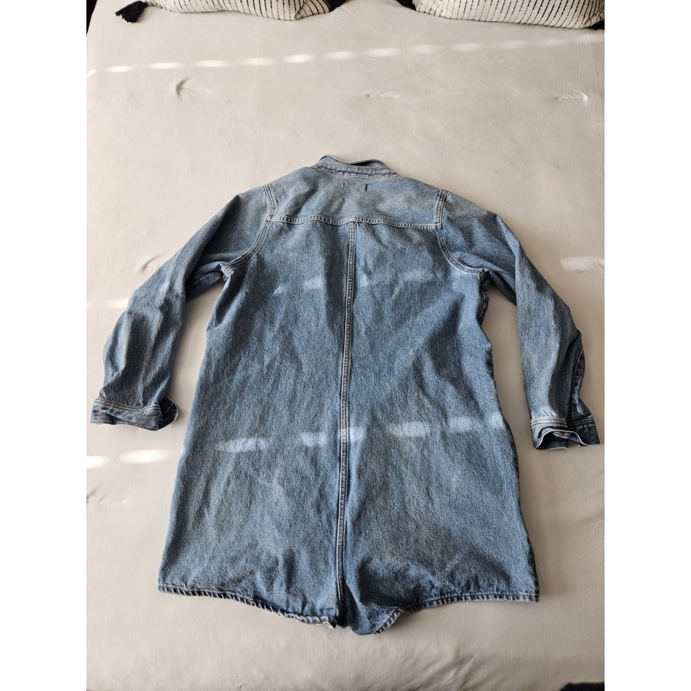 Madewell Denim Shorts Romper Long Sleeve Button-Up Jumpsuit XL - Picture 9 of 16